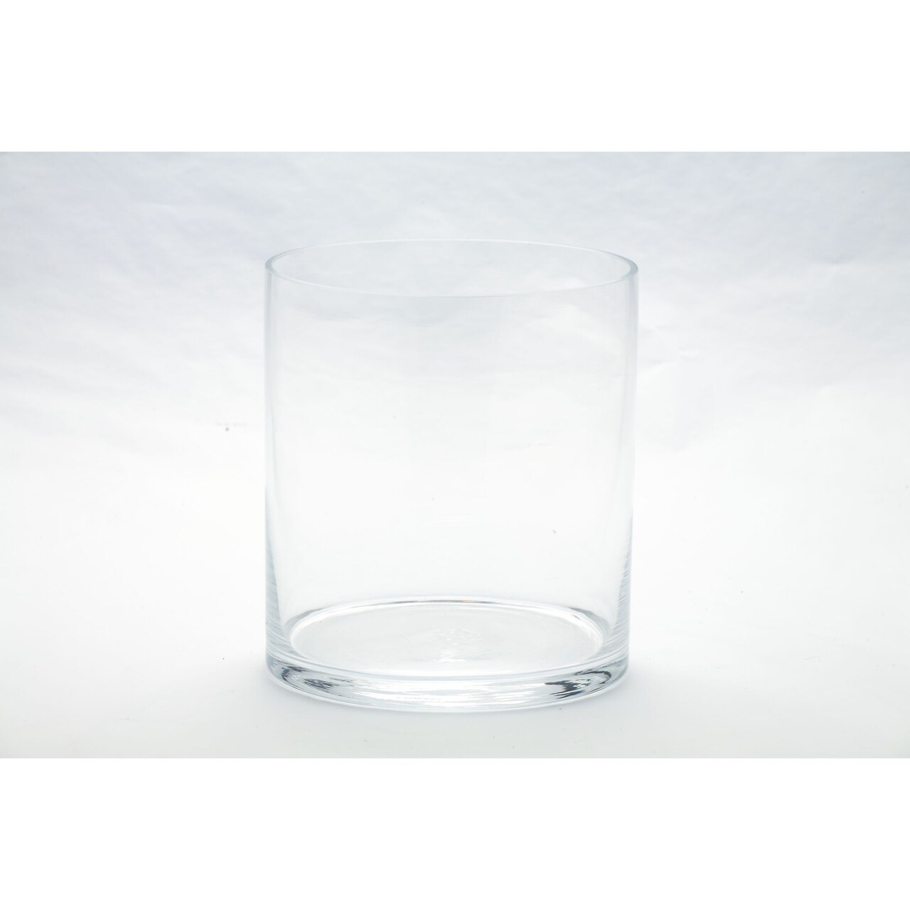 CC Home Furnishings 7.5" Clear Cylindrical Hand Blown Glass Vase